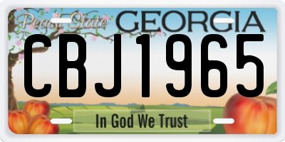 GA license plate CBJ1965