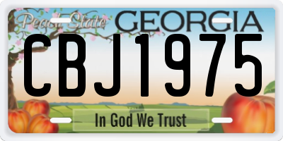 GA license plate CBJ1975