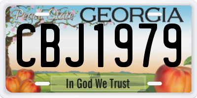 GA license plate CBJ1979