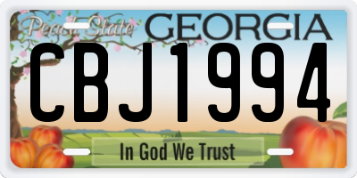 GA license plate CBJ1994