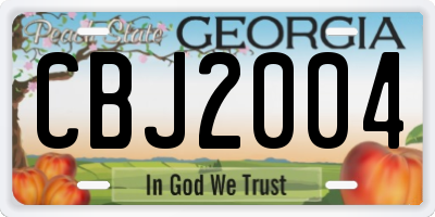 GA license plate CBJ2004