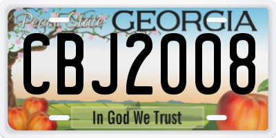 GA license plate CBJ2008