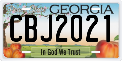 GA license plate CBJ2021