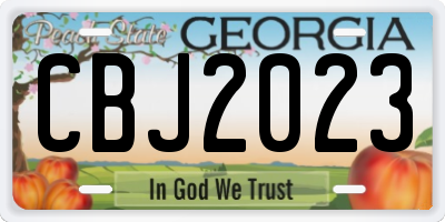 GA license plate CBJ2023