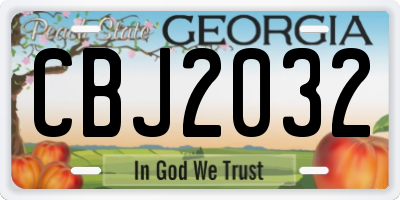 GA license plate CBJ2032