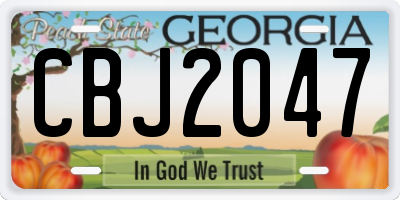 GA license plate CBJ2047