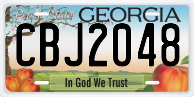 GA license plate CBJ2048
