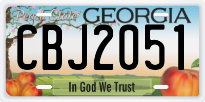 GA license plate CBJ2051