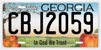 GA license plate CBJ2059