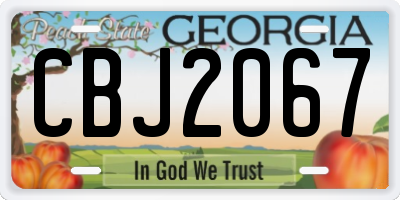 GA license plate CBJ2067