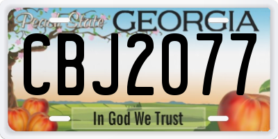GA license plate CBJ2077