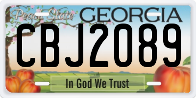 GA license plate CBJ2089