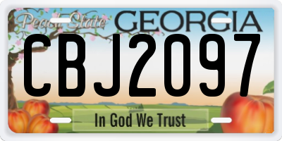 GA license plate CBJ2097