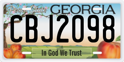GA license plate CBJ2098