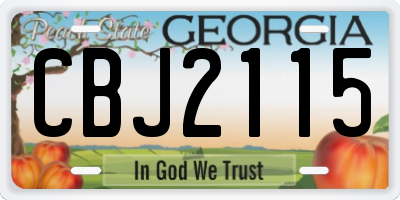 GA license plate CBJ2115
