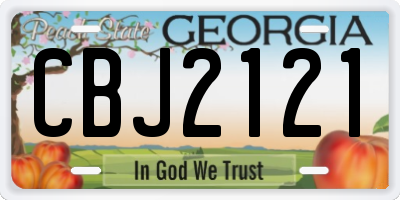 GA license plate CBJ2121