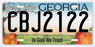GA license plate CBJ2122