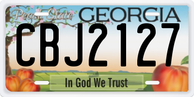 GA license plate CBJ2127
