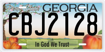 GA license plate CBJ2128