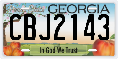 GA license plate CBJ2143