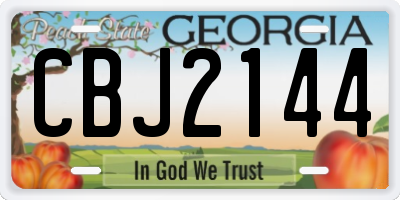 GA license plate CBJ2144