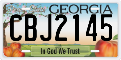 GA license plate CBJ2145