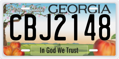 GA license plate CBJ2148