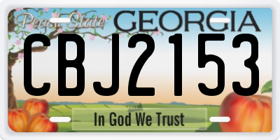 GA license plate CBJ2153
