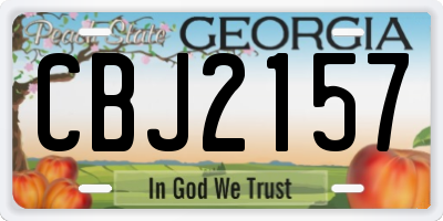 GA license plate CBJ2157