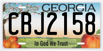 GA license plate CBJ2158