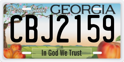GA license plate CBJ2159