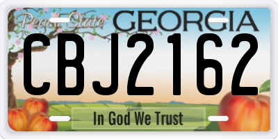 GA license plate CBJ2162