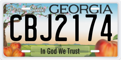 GA license plate CBJ2174