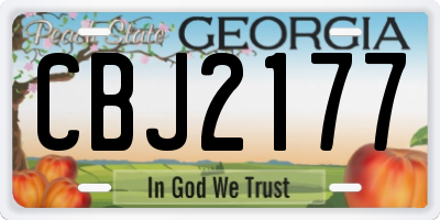 GA license plate CBJ2177