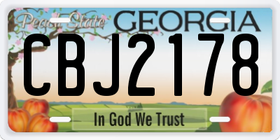 GA license plate CBJ2178