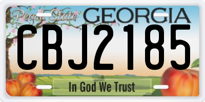 GA license plate CBJ2185