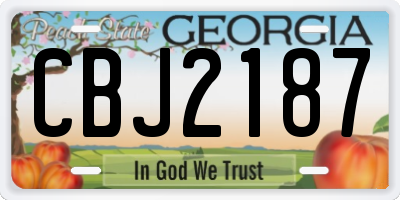 GA license plate CBJ2187