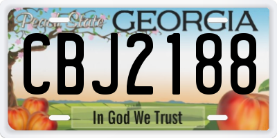 GA license plate CBJ2188