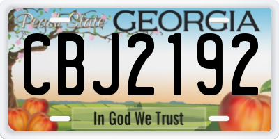 GA license plate CBJ2192
