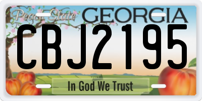 GA license plate CBJ2195