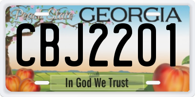 GA license plate CBJ2201
