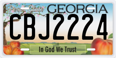 GA license plate CBJ2224