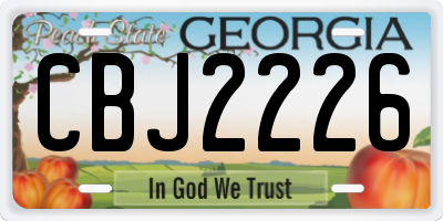 GA license plate CBJ2226