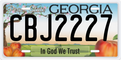 GA license plate CBJ2227