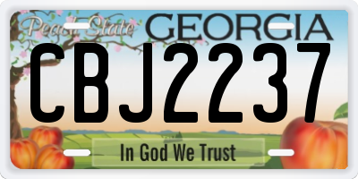 GA license plate CBJ2237
