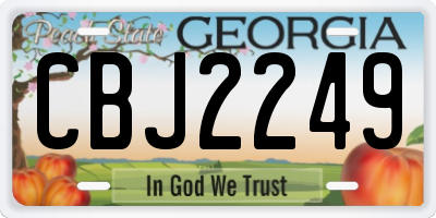 GA license plate CBJ2249