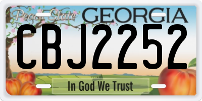 GA license plate CBJ2252