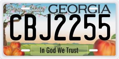 GA license plate CBJ2255