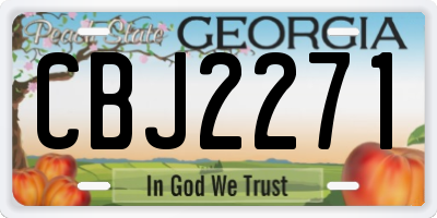 GA license plate CBJ2271