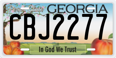 GA license plate CBJ2277